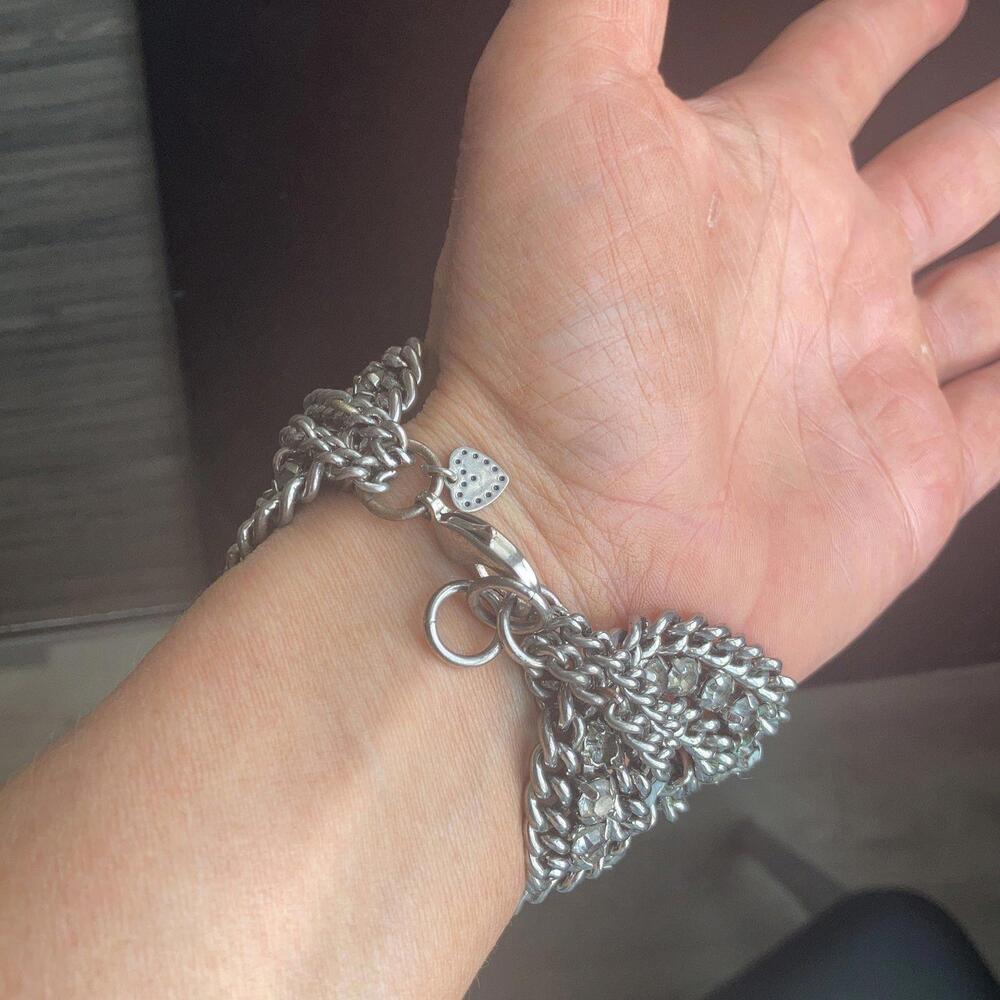 Chunky Rhinestone braded bracelet - Picture 3 of 8